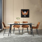 Polished Finish Dinette Table with Metal Legs Stone Top Indoor Dining Table Clearhalo 'Dining Tables & Seating' 'Dining Tables' 'dining_table' 'furn' 'furn_dining_table' 'Furniture' 'Kitchen & Dining Furniture' 7382918