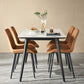 Polished Finish Dinette Table with Metal Legs Stone Top Indoor Dining Table Clearhalo 'Dining Tables & Seating' 'Dining Tables' 'dining_table' 'furn' 'furn_dining_table' 'Furniture' 'Kitchen & Dining Furniture' 7382919
