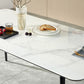 Polished Finish Dinette Table with Metal Legs Stone Top Indoor Dining Table Clearhalo 'Dining Tables & Seating' 'Dining Tables' 'dining_table' 'furn' 'furn_dining_table' 'Furniture' 'Kitchen & Dining Furniture' 7382925