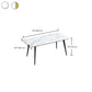 Polished Finish Dinette Table with Metal Legs Stone Top Indoor Dining Table Clearhalo 'Dining Tables & Seating' 'Dining Tables' 'dining_table' 'furn' 'furn_dining_table' 'Furniture' 'Kitchen & Dining Furniture' 7382928