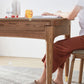 Tavolo da pranzo moderno scalabile in pietra con gambe in legno massello per sala da pranzo