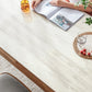 Tavolo da pranzo moderno scalabile in pietra con gambe in legno massello per sala da pranzo