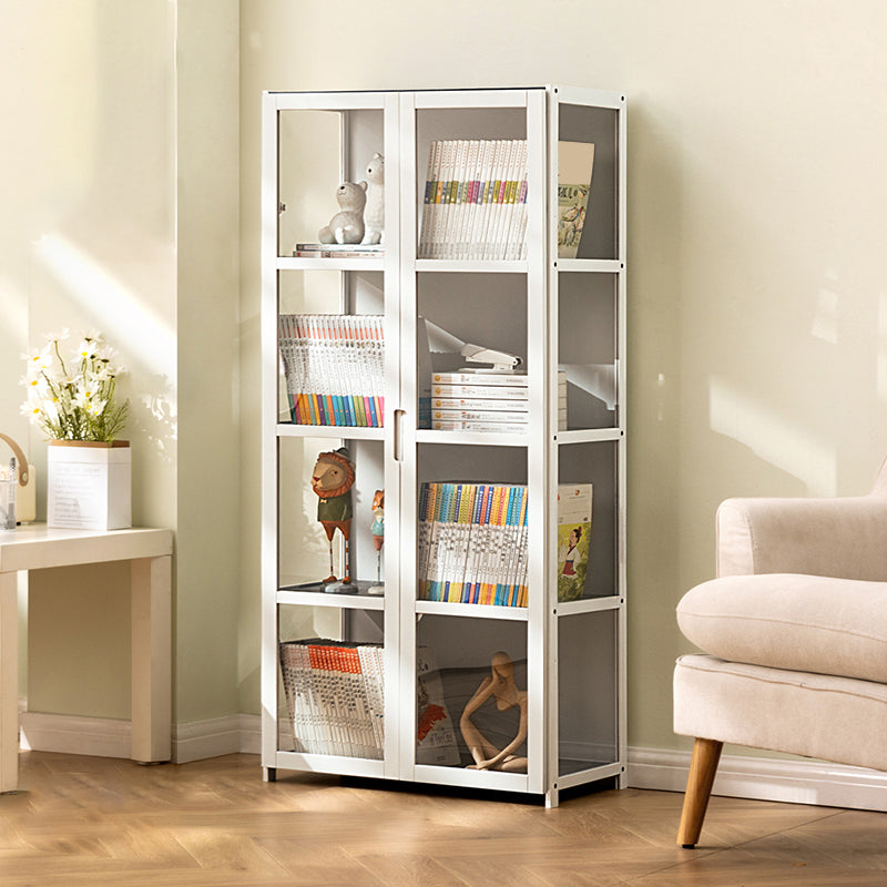 White Lacquered Modern Storage Cabinet,Rectangle Standard Cabinet 24"L x 13"W x 51"H Clearhalo 'Cabinets & Chests' 'cabinets_chests' 'furn' 'furn_cabinets_chests' 'Furniture' 'Living Room Furniture' 7383241