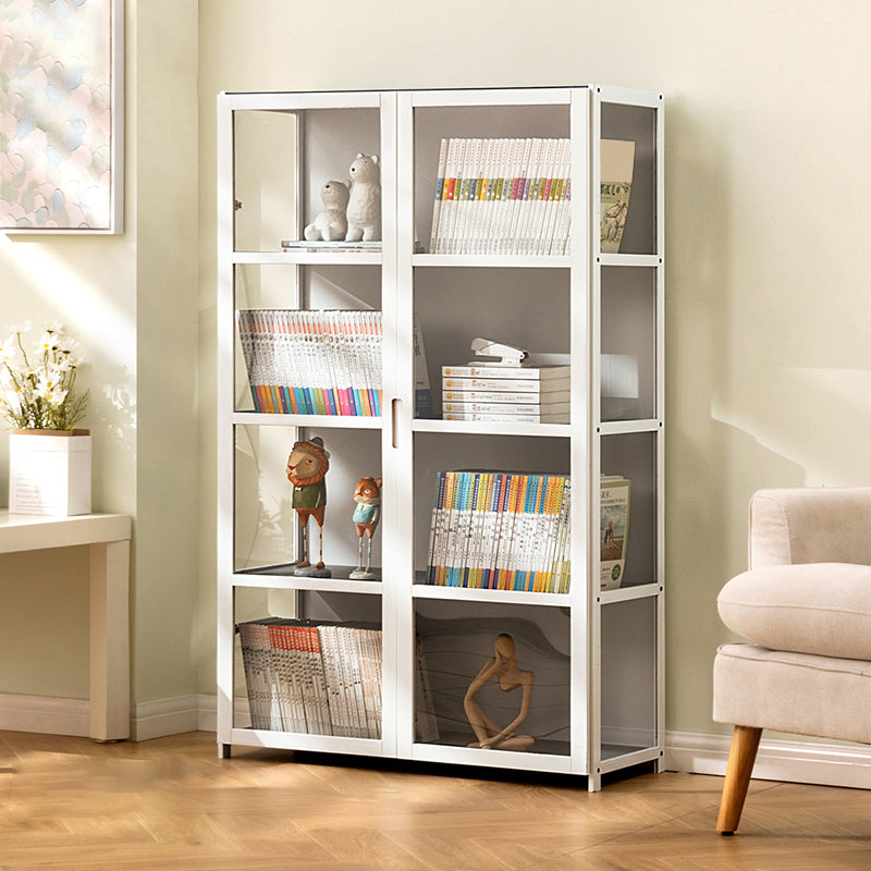 White Lacquered Modern Storage Cabinet,Rectangle Standard Cabinet 32"L x 13"W x 51"H Clearhalo 'Cabinets & Chests' 'cabinets_chests' 'furn' 'furn_cabinets_chests' 'Furniture' 'Living Room Furniture' 7383243