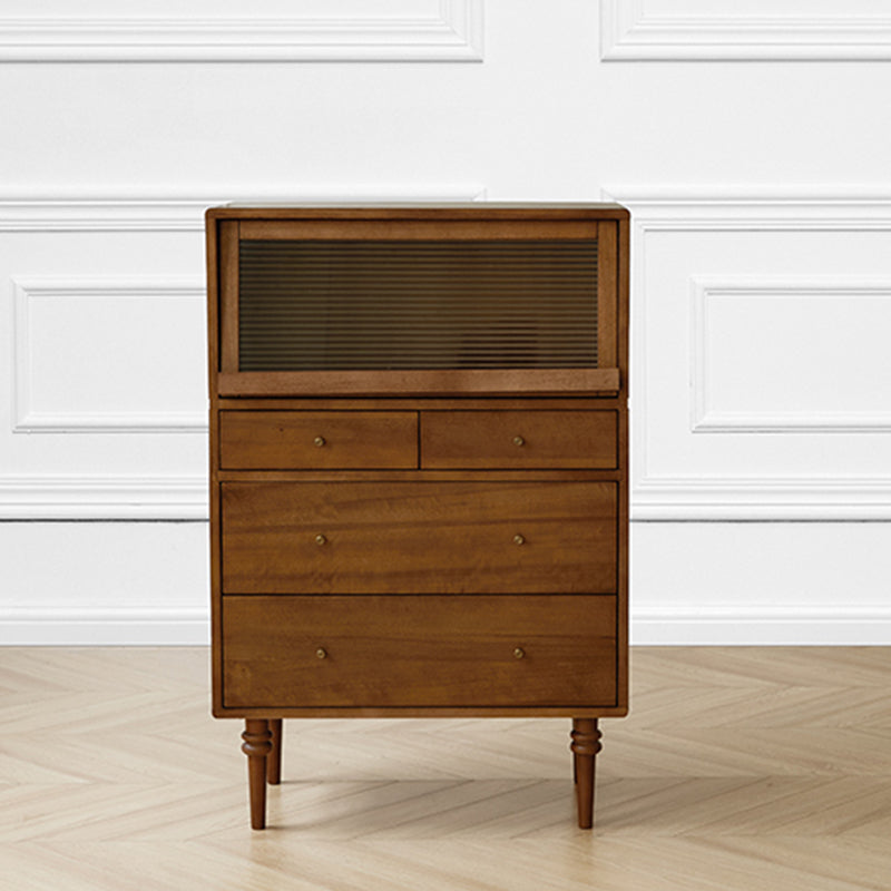 45.3" Tall Wood 1 - Door Accent Cabinet, 4 - Drawer Storage Cabinet Brown