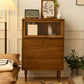 45.3" Tall Wood 1 - Door Accent Cabinet, 4 - Drawer Storage Cabinet Brown