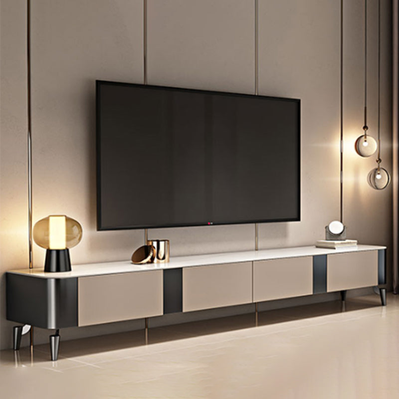 Contemporary TV Stand Console Stone TV Media Console with Drawers Black-Gold Clearhalo 'furn' 'furn_tv_stands_entertainment_centers' 'Furniture' 'Living Room Furniture' 'TV Stands & Entertainment Centers' 'TV Stands & Media Storage Furniture' 'tv_stands_entertainment_centers' 7383560
