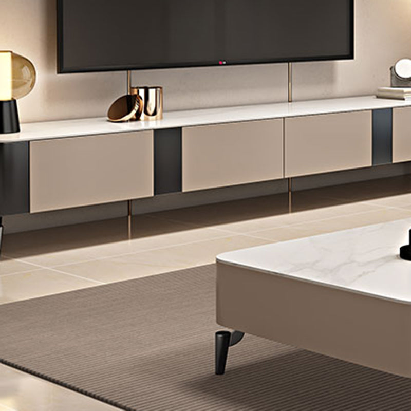 Contemporary TV Stand Console Stone TV Media Console with Drawers Clearhalo 'furn' 'furn_tv_stands_entertainment_centers' 'Furniture' 'Living Room Furniture' 'TV Stands & Entertainment Centers' 'TV Stands & Media Storage Furniture' 'tv_stands_entertainment_centers' 7383569