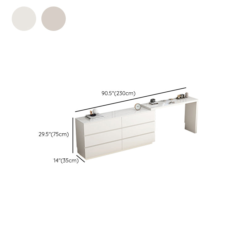 Moderne stijl stenen taak bureau rechthoekige vorm kantoor bureau met 6-laden