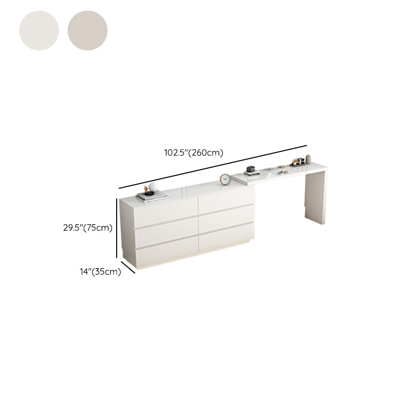 Moderne stijl stenen taak bureau rechthoekige vorm kantoor bureau met 6-laden
