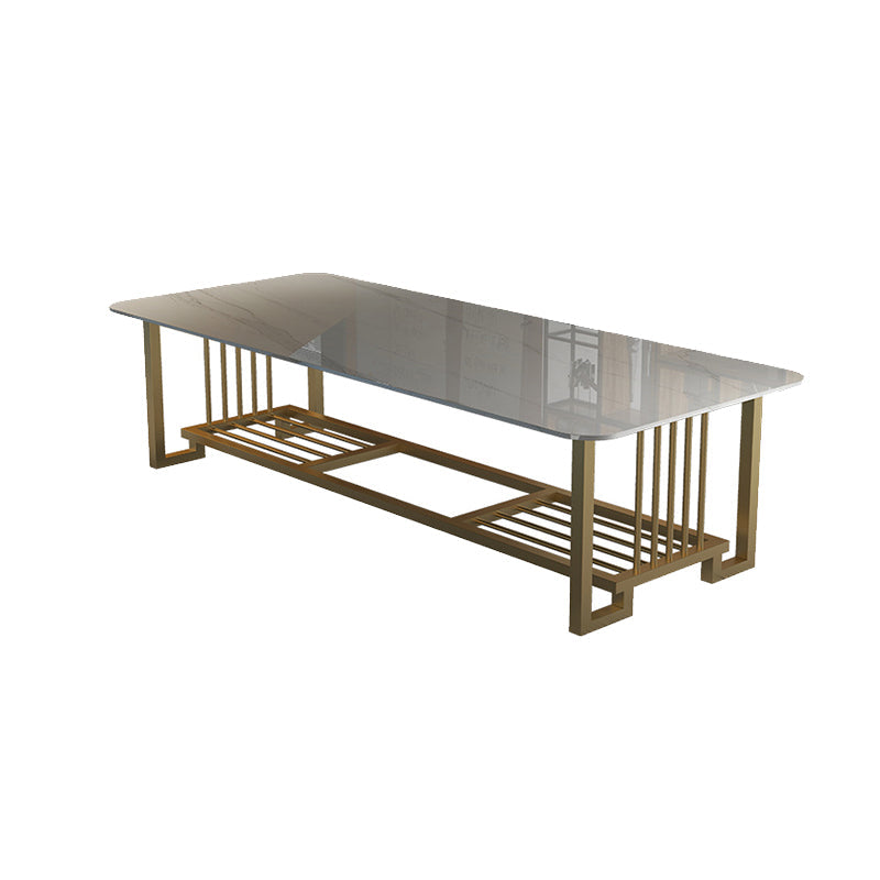 Tables de conférence en forme de bureau de style moderne en pierre avec 2 lames pour le bureau