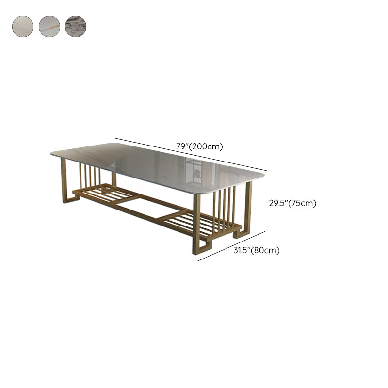 Tables de conférence en forme de bureau de style moderne en pierre avec 2 lames pour le bureau