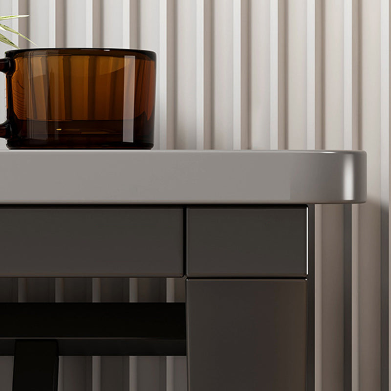 Escritorio de escritura de madera contemporánea escritorio de computadora antiguo con patas de metal