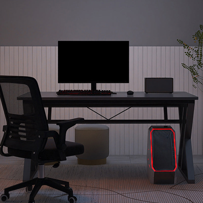 Escritorio de escritura de madera contemporánea escritorio de computadora antiguo con patas de metal