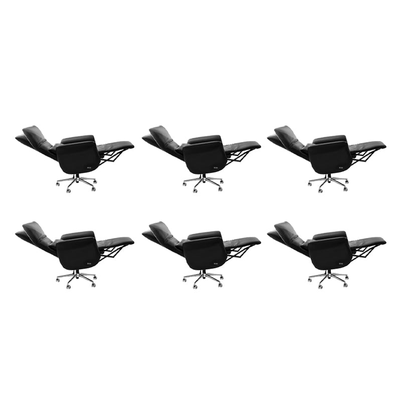 Silla de cuero de silla ejecutiva sin brazo moderna para la oficina