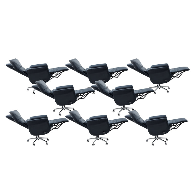 Silla de cuero de silla ejecutiva sin brazo moderna para la oficina