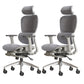 Modern Ergonomic Office Chair Adjustable Seat Height Desk Chair with Wheels Grey 2 Piece Set With Footrest Clearhalo 'furn' 'furn_office_chair' 'Furniture' 'Office Chairs' 'Office Furniture' 'office_chair' 7383921