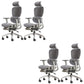 Modern Ergonomic Office Chair Adjustable Seat Height Desk Chair with Wheels Grey 4 Piece Set With Footrest Clearhalo 'furn' 'furn_office_chair' 'Furniture' 'Office Chairs' 'Office Furniture' 'office_chair' 7383924