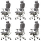 Modern Ergonomic Office Chair Adjustable Seat Height Desk Chair with Wheels Grey 6 Piece Set With Footrest Clearhalo 'furn' 'furn_office_chair' 'Furniture' 'Office Chairs' 'Office Furniture' 'office_chair' 7383926