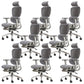 Modern Ergonomic Office Chair Adjustable Seat Height Desk Chair with Wheels Grey 8 Piece Set With Footrest Clearhalo 'furn' 'furn_office_chair' 'Furniture' 'Office Chairs' 'Office Furniture' 'office_chair' 7383928