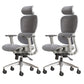 Modern Ergonomic Office Chair Adjustable Seat Height Desk Chair with Wheels Grey 2 Piece Set Without Footrest Clearhalo 'furn' 'furn_office_chair' 'Furniture' 'Office Chairs' 'Office Furniture' 'office_chair' 7383932
