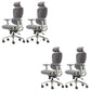 Modern Ergonomic Office Chair Adjustable Seat Height Desk Chair with Wheels Grey 4 Piece Set Without Footrest Clearhalo 'furn' 'furn_office_chair' 'Furniture' 'Office Chairs' 'Office Furniture' 'office_chair' 7383934