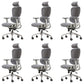 Modern Ergonomic Office Chair Adjustable Seat Height Desk Chair with Wheels Grey 6 Piece Set Without Footrest Clearhalo 'furn' 'furn_office_chair' 'Furniture' 'Office Chairs' 'Office Furniture' 'office_chair' 7383935