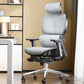 Modern Ergonomic Office Chair Adjustable Seat Height Desk Chair with Wheels White-Gray 1 Piece With Footrest Clearhalo 'furn' 'furn_office_chair' 'Furniture' 'Office Chairs' 'Office Furniture' 'office_chair' 7383938