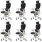 Modern Ergonomic Office Chair Adjustable Seat Height Desk Chair with Wheels White-Black 6 Piece Set Without Footrest Clearhalo 'furn' 'furn_office_chair' 'Furniture' 'Office Chairs' 'Office Furniture' 'office_chair' 7383942
