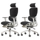 Modern Ergonomic Office Chair Adjustable Seat Height Desk Chair with Wheels White-Black 2 Piece Set With Footrest Clearhalo 'furn' 'furn_office_chair' 'Furniture' 'Office Chairs' 'Office Furniture' 'office_chair' 7383945