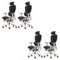 Modern Ergonomic Office Chair Adjustable Seat Height Desk Chair with Wheels White-Black 4 Piece Set With Footrest Clearhalo 'furn' 'furn_office_chair' 'Furniture' 'Office Chairs' 'Office Furniture' 'office_chair' 7383946