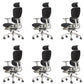 Modern Ergonomic Office Chair Adjustable Seat Height Desk Chair with Wheels White-Black 6 Piece Set With Footrest Clearhalo 'furn' 'furn_office_chair' 'Furniture' 'Office Chairs' 'Office Furniture' 'office_chair' 7383947