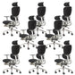 Modern Ergonomic Office Chair Adjustable Seat Height Desk Chair with Wheels White-Black 8 Piece Set With Footrest Clearhalo 'furn' 'furn_office_chair' 'Furniture' 'Office Chairs' 'Office Furniture' 'office_chair' 7383948
