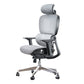 Modern Ergonomic Office Chair Adjustable Seat Height Desk Chair with Wheels White-Gray 1 Piece Without Footrest Clearhalo 'furn' 'furn_office_chair' 'Furniture' 'Office Chairs' 'Office Furniture' 'office_chair' 7383949