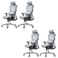 Modern Ergonomic Office Chair Adjustable Seat Height Desk Chair with Wheels White-Gray 4 Piece Set Without Footrest Clearhalo 'furn' 'furn_office_chair' 'Furniture' 'Office Chairs' 'Office Furniture' 'office_chair' 7383951