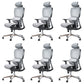 Modern Ergonomic Office Chair Adjustable Seat Height Desk Chair with Wheels White-Gray 6 Piece Set Without Footrest Clearhalo 'furn' 'furn_office_chair' 'Furniture' 'Office Chairs' 'Office Furniture' 'office_chair' 7383952