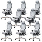Modern Ergonomic Office Chair Adjustable Seat Height Desk Chair with Wheels White-Gray 8 Piece Set Without Footrest Clearhalo 'furn' 'furn_office_chair' 'Furniture' 'Office Chairs' 'Office Furniture' 'office_chair' 7383953