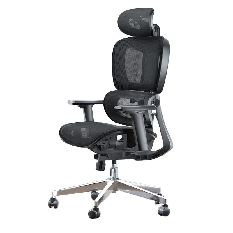 Modern Ergonomic Office Chair Adjustable Seat Height Desk Chair with Wheels Black-Gray 1 Piece Without Footrest Clearhalo 'furn' 'furn_office_chair' 'Furniture' 'Office Chairs' 'Office Furniture' 'office_chair' 7383954