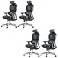 Modern Ergonomic Office Chair Adjustable Seat Height Desk Chair with Wheels Black-Gray 4 Piece Set Without Footrest Clearhalo 'furn' 'furn_office_chair' 'Furniture' 'Office Chairs' 'Office Furniture' 'office_chair' 7383956