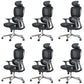 Modern Ergonomic Office Chair Adjustable Seat Height Desk Chair with Wheels Black-Gray 6 Piece Set Without Footrest Clearhalo 'furn' 'furn_office_chair' 'Furniture' 'Office Chairs' 'Office Furniture' 'office_chair' 7383957