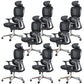Modern Ergonomic Office Chair Adjustable Seat Height Desk Chair with Wheels Black-Gray 8 Piece Set Without Footrest Clearhalo 'furn' 'furn_office_chair' 'Furniture' 'Office Chairs' 'Office Furniture' 'office_chair' 7383958