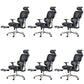 Modern Ergonomic Office Chair Adjustable Seat Height Desk Chair with Wheels Black-Gray 6 Piece Set With Footrest Clearhalo 'furn' 'furn_office_chair' 'Furniture' 'Office Chairs' 'Office Furniture' 'office_chair' 7383965