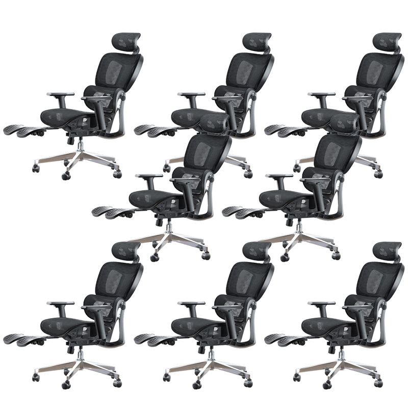 Modern Ergonomic Office Chair Adjustable Seat Height Desk Chair with Wheels Black-Gray 8 Piece Set With Footrest Clearhalo 'furn' 'furn_office_chair' 'Furniture' 'Office Chairs' 'Office Furniture' 'office_chair' 7383966