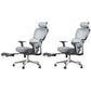 Modern Ergonomic Office Chair Adjustable Seat Height Desk Chair with Wheels Light Gray 2 Piece Set With Footrest Clearhalo 'furn' 'furn_office_chair' 'Furniture' 'Office Chairs' 'Office Furniture' 'office_chair' 7383968