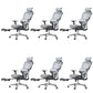 Modern Ergonomic Office Chair Adjustable Seat Height Desk Chair with Wheels Light Gray 6 Piece Set With Footrest Clearhalo 'furn' 'furn_office_chair' 'Furniture' 'Office Chairs' 'Office Furniture' 'office_chair' 7383970