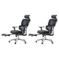 Modern Ergonomic Office Chair Adjustable Seat Height Desk Chair with Wheels Black 2 Piece Set With Footrest Clearhalo 'furn' 'furn_office_chair' 'Furniture' 'Office Chairs' 'Office Furniture' 'office_chair' 7383973