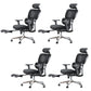 Modern Ergonomic Office Chair Adjustable Seat Height Desk Chair with Wheels Black 4 Piece Set With Footrest Clearhalo 'furn' 'furn_office_chair' 'Furniture' 'Office Chairs' 'Office Furniture' 'office_chair' 7383974