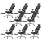 Modern Ergonomic Office Chair Adjustable Seat Height Desk Chair with Wheels Black 8 Piece Set With Footrest Clearhalo 'furn' 'furn_office_chair' 'Furniture' 'Office Chairs' 'Office Furniture' 'office_chair' 7383976