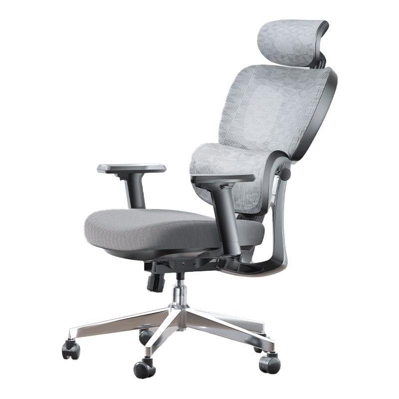 Modern Ergonomic Office Chair Adjustable Seat Height Desk Chair with Wheels Light Gray 1 Piece Without Footrest Clearhalo 'furn' 'furn_office_chair' 'Furniture' 'Office Chairs' 'Office Furniture' 'office_chair' 7383977