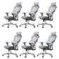 Modern Ergonomic Office Chair Adjustable Seat Height Desk Chair with Wheels Light Gray 6 Piece Set Without Footrest Clearhalo 'furn' 'furn_office_chair' 'Furniture' 'Office Chairs' 'Office Furniture' 'office_chair' 7383980